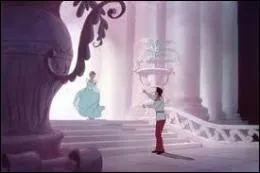 In the Disney movie, what material is the slipper that Cinderella loses on the stairs made of?