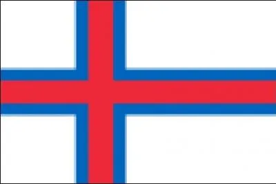 Flag of an autonomous region of Denmark, located between Scotland and Iceland.
