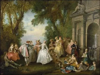 Dance between the pavilion and the fountain, 1732