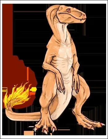 This pokemon is a dinosaur with a fiery tail. What is its name?