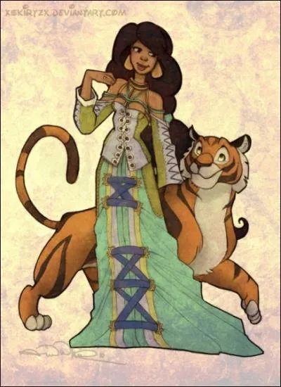 She's a Disney heroine, accompanied by a tiger!