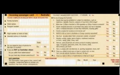 Before arrival, you will need to fill up a form. What it is?