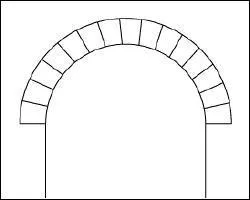 What type of religious art does this semi-circular arch belong to?