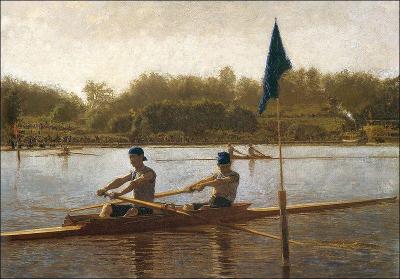  The Biglin Brothers Turning the Skate-Boat  is a famous painting by this artist known for his paintings of rowers...
