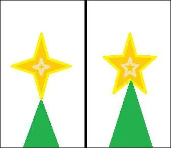 Stephen and Max both made stars to go on top of their Christmas trees at home. Did the boys make the same shape of star?