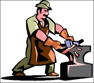 He works iron with a hammer and an anvil. What is he?