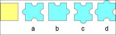 Which figures have the same area as the yellow square?