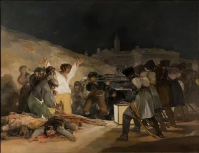 Spain's most original painter produced a great deal. He painted, among other things, the stupidity, cruelty and inhumanity of men. The canvas known as El tres de mayo shows the execution of Spanish combatants by Napoleon's soldiers (May 3, 1808)