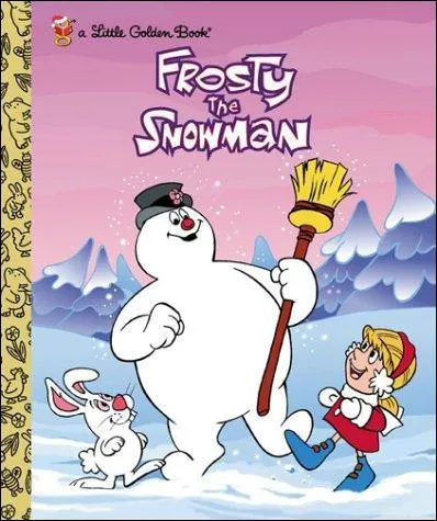 When frosty the snowman comes to life after placing the magic top hat on his head what is the first greeting he sings out?