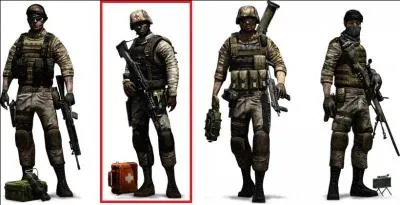 Which is starting weapon for Medic class?