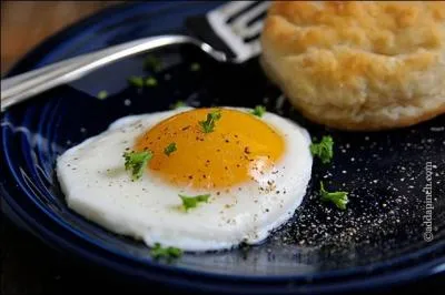 Carefully crack an egg into a frying pan. Cook until the white is set but the yolk is still runny (about 3 minutes). You get a delicious ... egg.