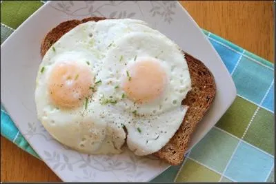 Cook an egg like in question 2. Flip the egg over and fry the other side for a few seconds. You get ... egg