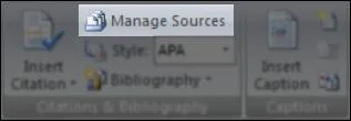 The  Manage Sources  tool does not allow you to preview a citation.