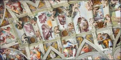 Regarding the  ceiling fresco of the Sistine Chapel  - Which of these facts is true?