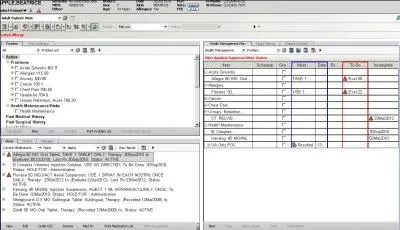 The Clinical Desktop has the following information :