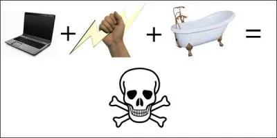 A women can be fined (even if dead), for being electrocuted in a bathtub because of using self-beautification utensils.