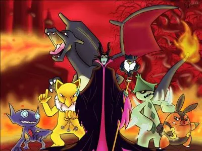 Which of these Pokemon most closely resembles the creature Malefique transforms into in Sleeping Beauty, before she is killed by the Prince of Aurora?