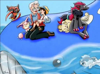 In this image, which Pokemon can be associated with Jiminy Cricket, little Pinocchio's conscience?