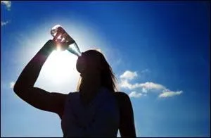 It is very hot today. Can I have ... water please?