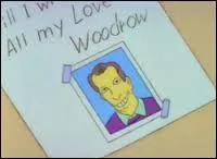 With whom did Bart begin an erotic correspondence, posing as an adult named Woodrow?