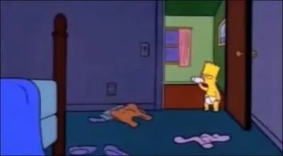 Bart once caught his parents in their bedroom, in a very awkward position. What was his reaction?