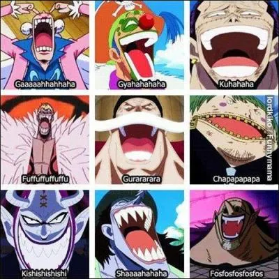 Who goes "fosfosfosfosfos" when he laughs?