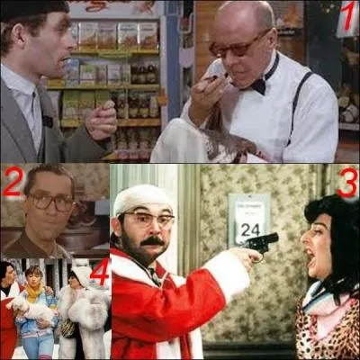Which of these four images does not belong to the film: Le pere Noel est une ordure?