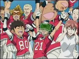 I suggest 'Eyeshield 21'. Helas, who doesn't make an appearance?