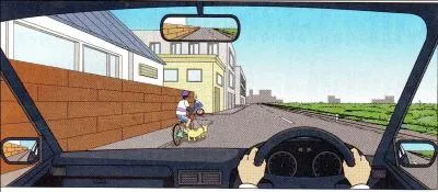 You are travelling at 30 km/hr. What are cautions you should do?
A bicycle together with his walking dog might suddenly goes in the center part of your roadway so in order to notice your car and halt; you must go on the same speed.