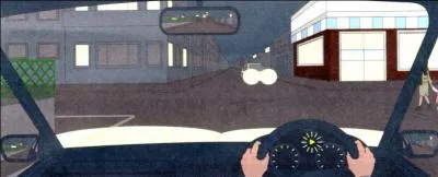 At nighttime you are travelling at 20 km/hr about to turn right what are cautions you should do? 
The oncoming vehicle is waiting for you to turn to right so quickly make your turn.