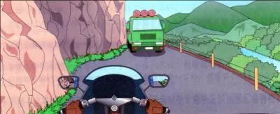 You are motorcycle and travelling on the cliff of the mountain what are cautions you should do?

The oncoming vehicle is large size truck, because of suddenly vision it not lowered the oncoming vehicle is supposed to wait because you are on priority you will proceed.