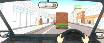You are travelling at 40 km/hr. and there is a truck which you are following is travelling slow speed in the front of you what are cautions you should do? 

The truck and the parked car are blocking the pedestrian lane so you need to be extra cautious about it.