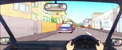 You are travelling at 40 km/hr. going straight and on the left side of the roadway there is a cars parking in front of you. What are cautions you should do?

It is not visible appearance of the forward of the parked vehicles, since the oncoming vehicle has stop at the rear of the vehicles parked, you will wait the opposite vehicles to pass.