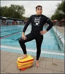 In what year did he swim the river Thames?