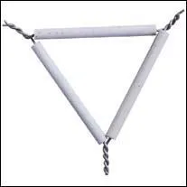 A ceramic instrument used to support containers being heated by a Bunsen burner