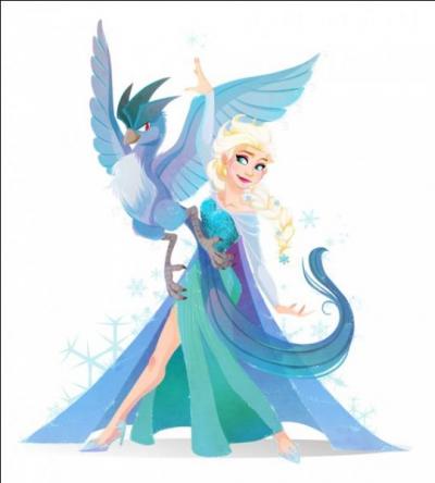 Who is that sumptuous bird flying beside Elsa?