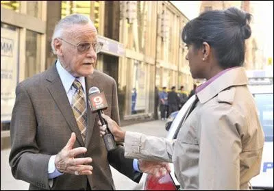 Stan Lee is interviewed.