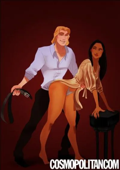 Poor Pocahontas. She's about to be beaten to a pulp by the man she once loved, a blond boy named John...