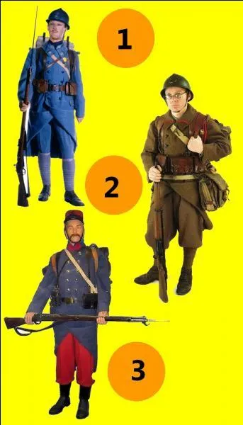 Which soldier wears the uniform of the French army of 1939?