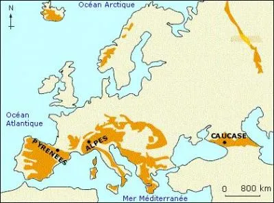 What mountain range separates Europe from Asia?