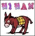 What is the name of the donkey call characterized by the onomatopee hi-han?