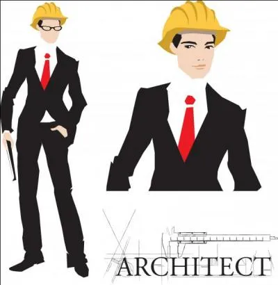 What does he do?
I'm not sure; he ____ be an architect, or he ____ be a banker