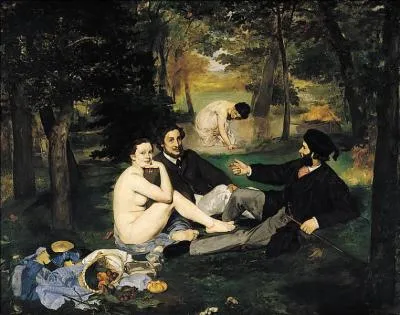 Famous painting of 4 people, including a nude woman. By which famous painter was this painting created?
