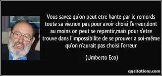 Who said that? "I am enslaved by my vices and free by my remorse"