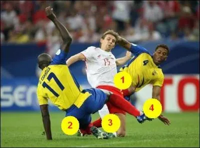 Where is the ball on the picture ?