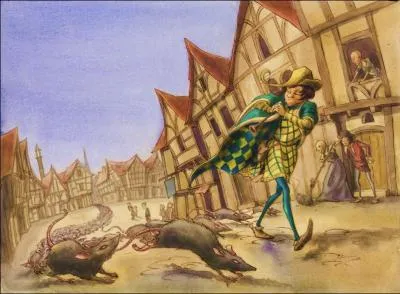 According to a German legend by the Brothers Grimm, how did a man rid the town of Hamelin of the invading rats?