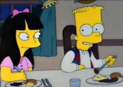 What is the name of the Lovejoy delinquent girl who dated Bart Simpson?