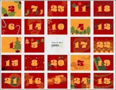 How many squares does the December advent calendar consist of?