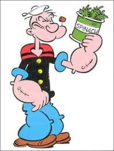 Which cartoon character must eat spinach to become very strong?