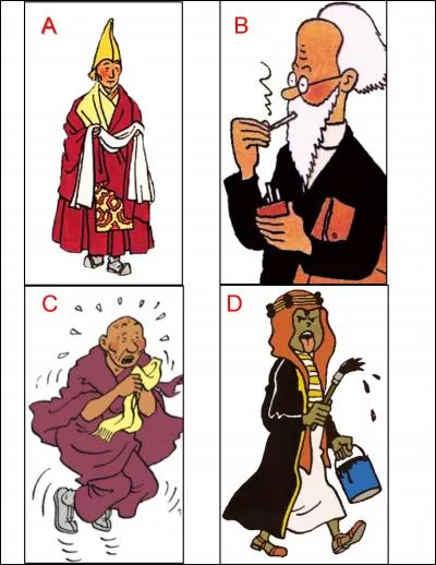 Halambique, a character from Tintin's adventures in "The Ottokar Sceptre" is represented as: